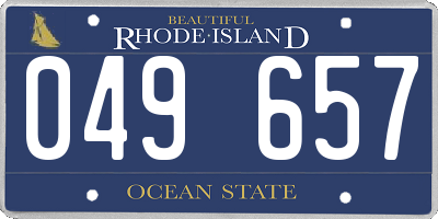 RI license plate 049657