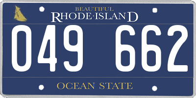 RI license plate 049662