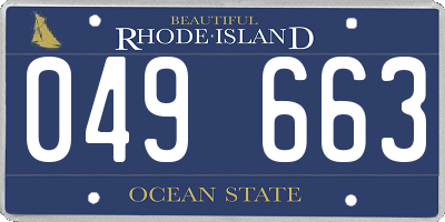 RI license plate 049663