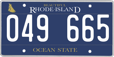 RI license plate 049665