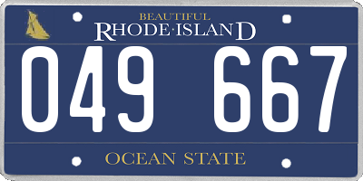 RI license plate 049667