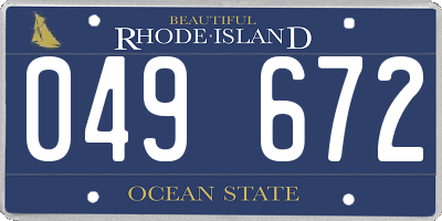 RI license plate 049672