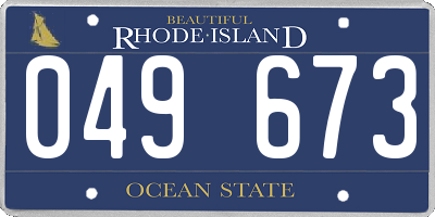 RI license plate 049673