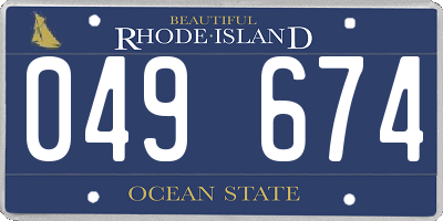 RI license plate 049674