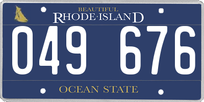 RI license plate 049676