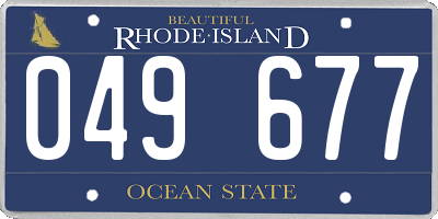 RI license plate 049677