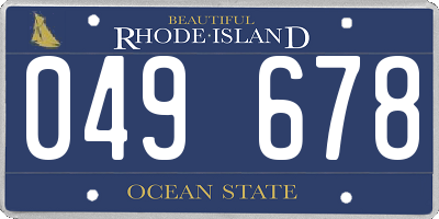 RI license plate 049678