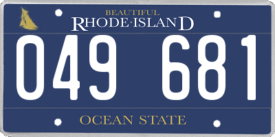 RI license plate 049681