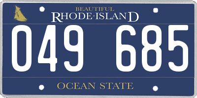 RI license plate 049685