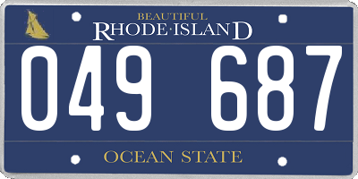 RI license plate 049687