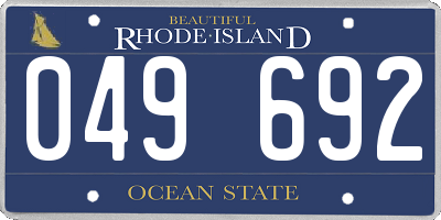 RI license plate 049692