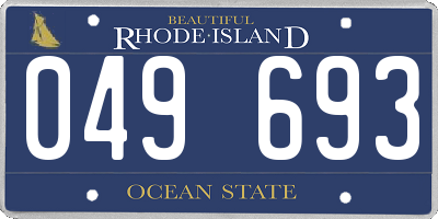 RI license plate 049693