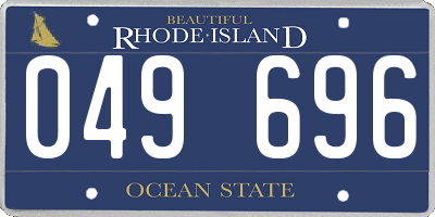 RI license plate 049696