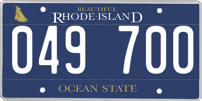 RI license plate 049700
