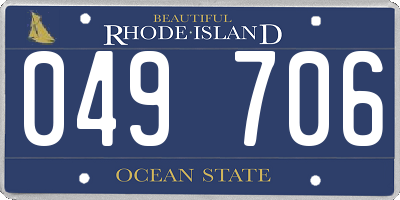 RI license plate 049706