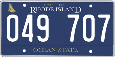 RI license plate 049707