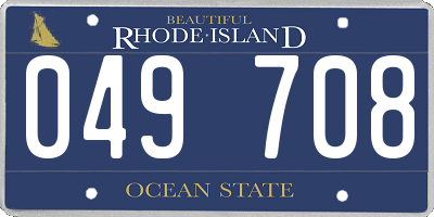 RI license plate 049708