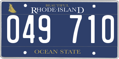 RI license plate 049710
