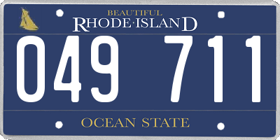 RI license plate 049711