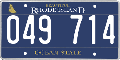 RI license plate 049714