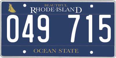 RI license plate 049715