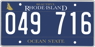 RI license plate 049716