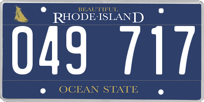 RI license plate 049717