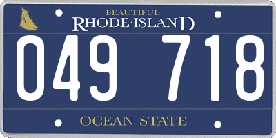 RI license plate 049718