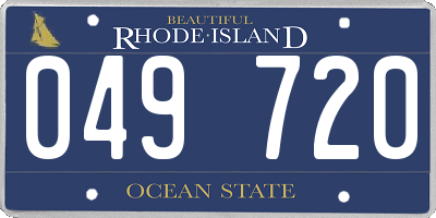 RI license plate 049720