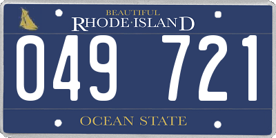 RI license plate 049721