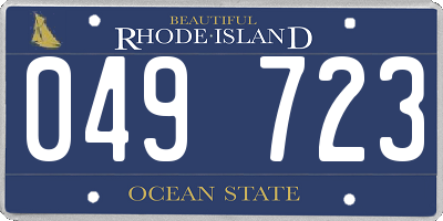 RI license plate 049723