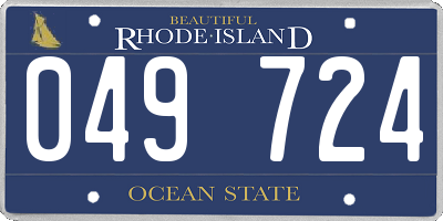 RI license plate 049724