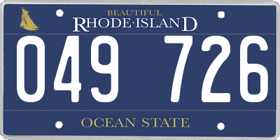 RI license plate 049726