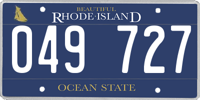 RI license plate 049727