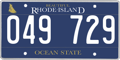RI license plate 049729