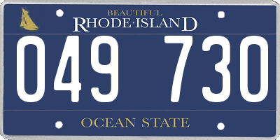 RI license plate 049730