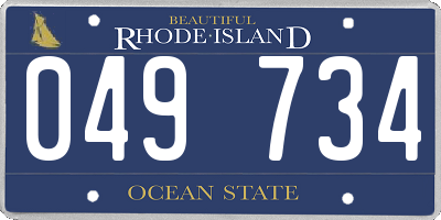 RI license plate 049734