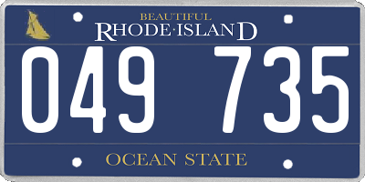RI license plate 049735