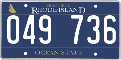 RI license plate 049736