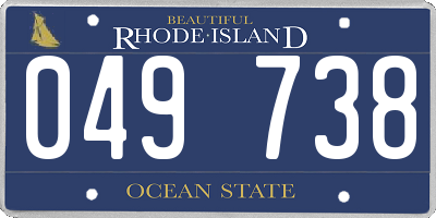 RI license plate 049738