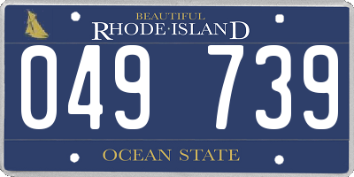 RI license plate 049739