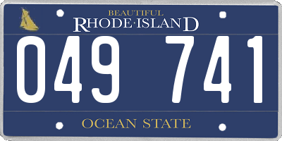 RI license plate 049741