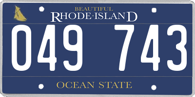 RI license plate 049743