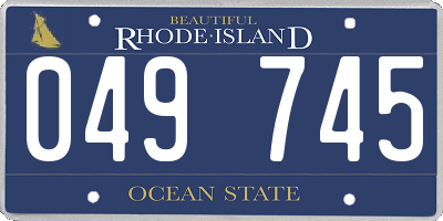 RI license plate 049745