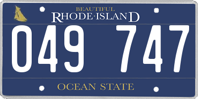 RI license plate 049747