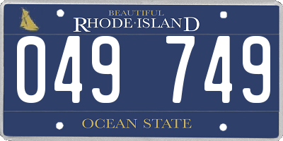 RI license plate 049749