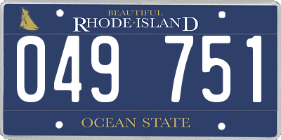 RI license plate 049751