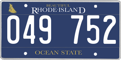 RI license plate 049752