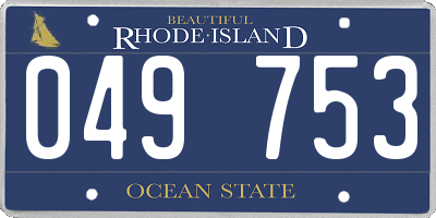 RI license plate 049753