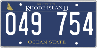 RI license plate 049754